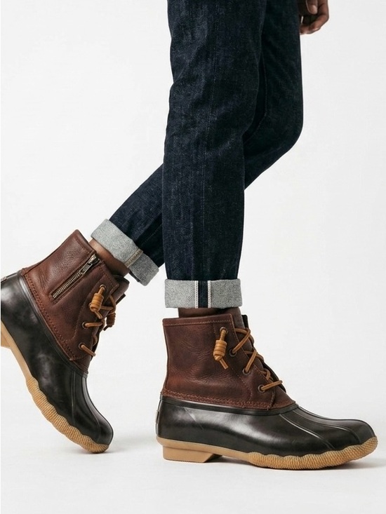 Sperry Shoes - Sperry Top-Sider Saltwater Duck Boots Brown Size 7 Waterproof Leather Rain Boot
